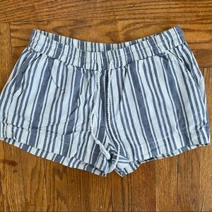 Stripped Cotton Shorts with Rope String
